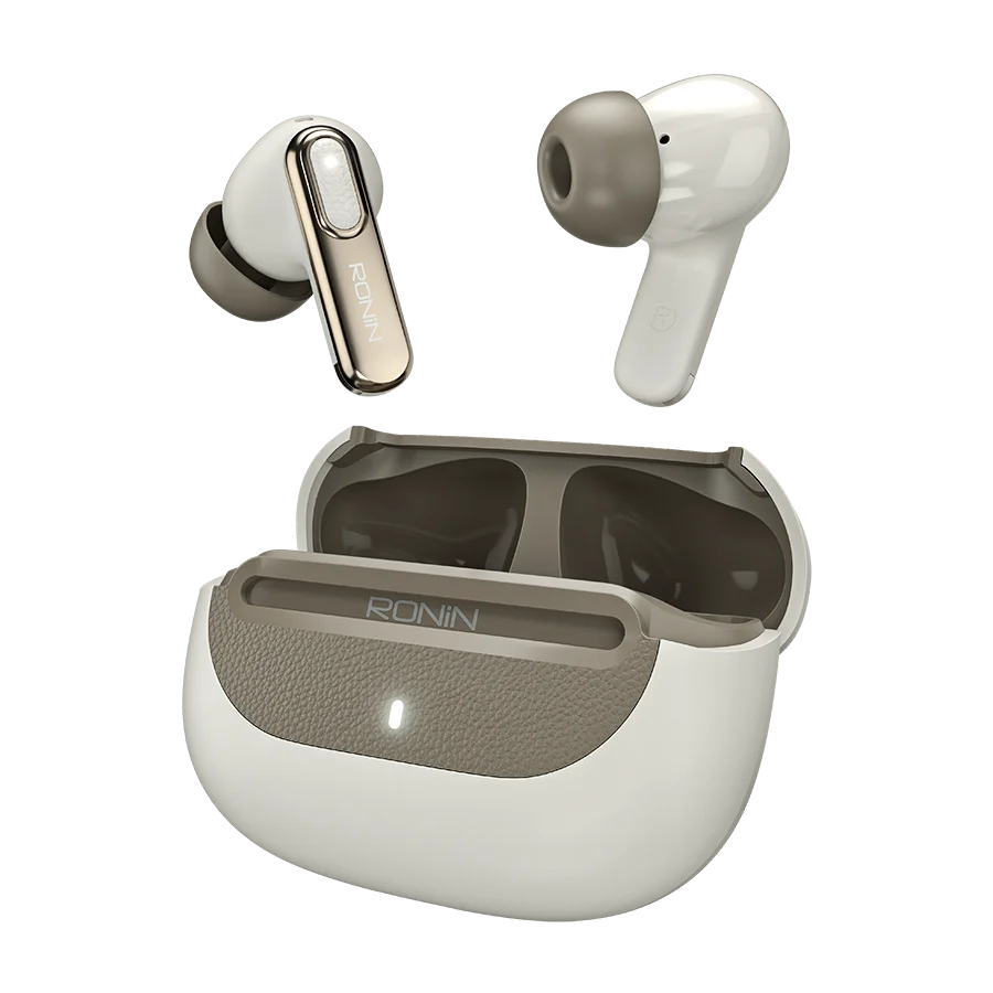 Ronin Nox | R-7080 Leather Finish ANC Wireless Earbuds