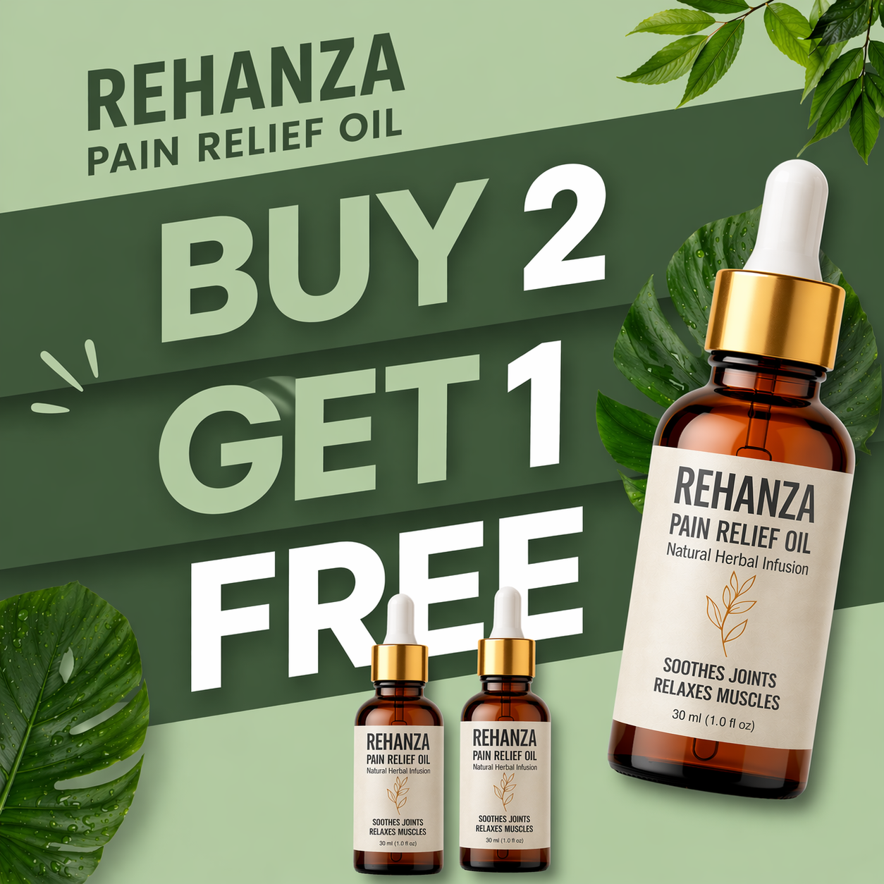 Rehanza Herbal Pain Relief Oil – Natural Muscle & Joint Therapy 