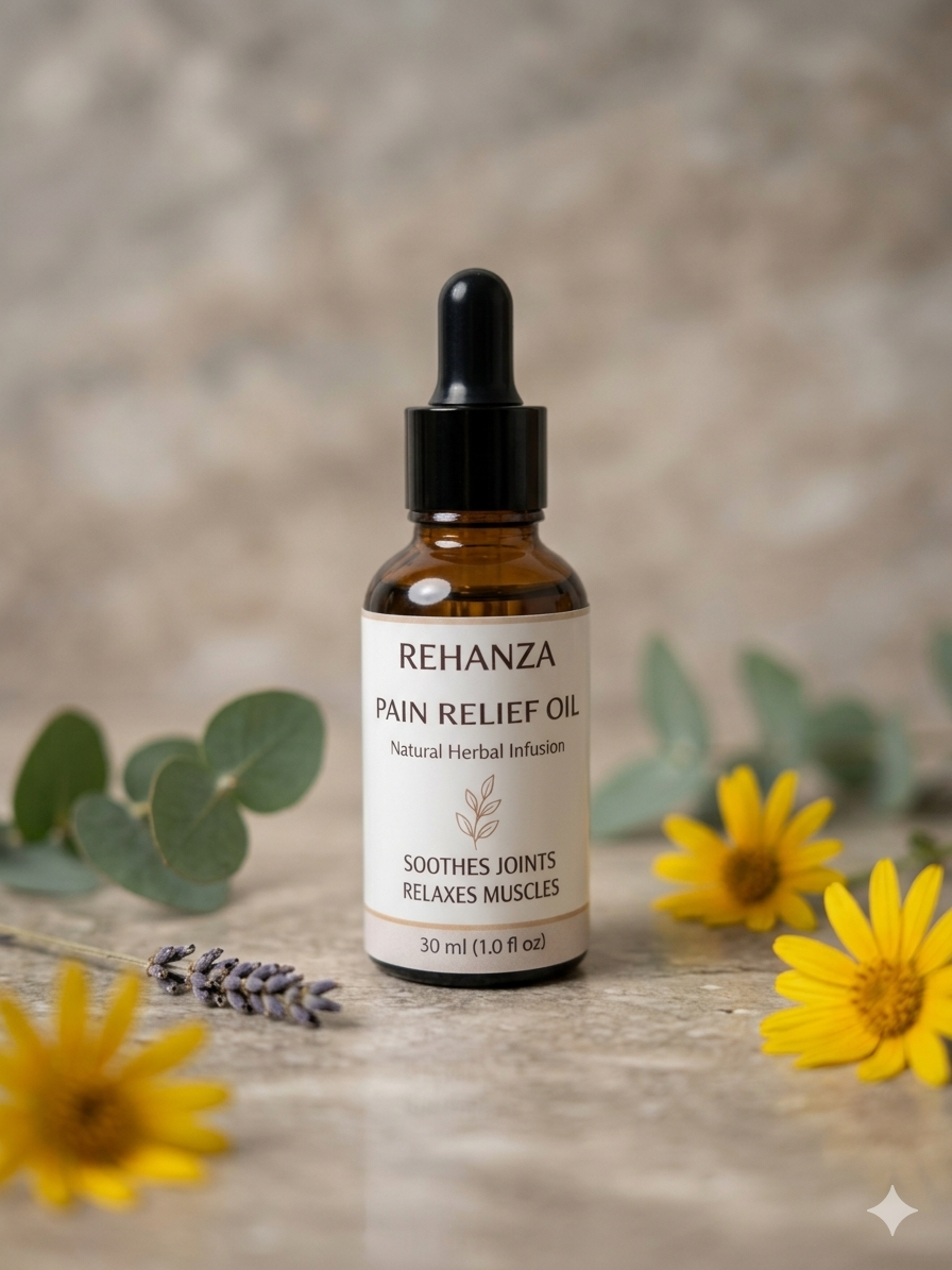 Rehanza Herbal Pain Relief Oil – Natural Muscle & Joint Therapy 