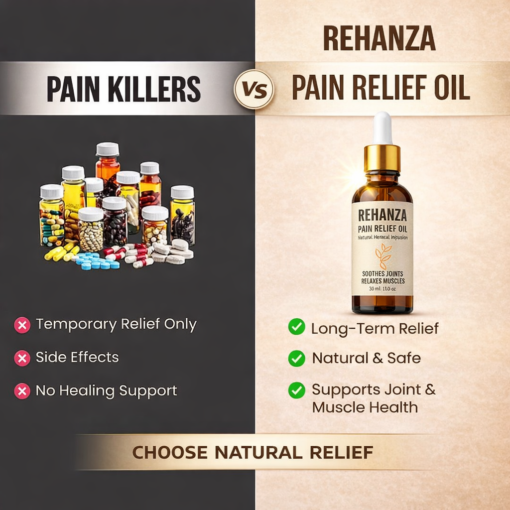 Rehanza Pain Relief Oil vs Painkillers: The Safer, Natural Solution for Joint & Muscle Pain