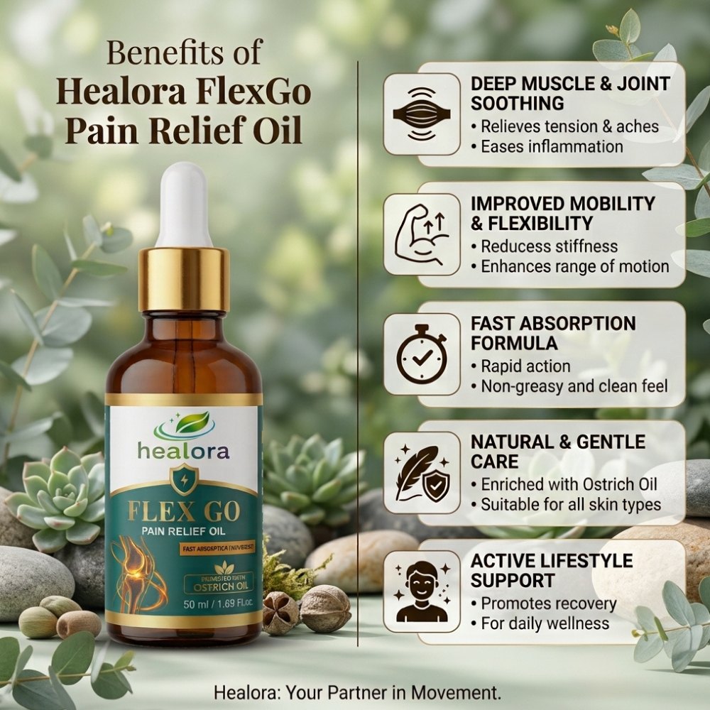 Benefits of Healora Flex Go Pain Relief Oil