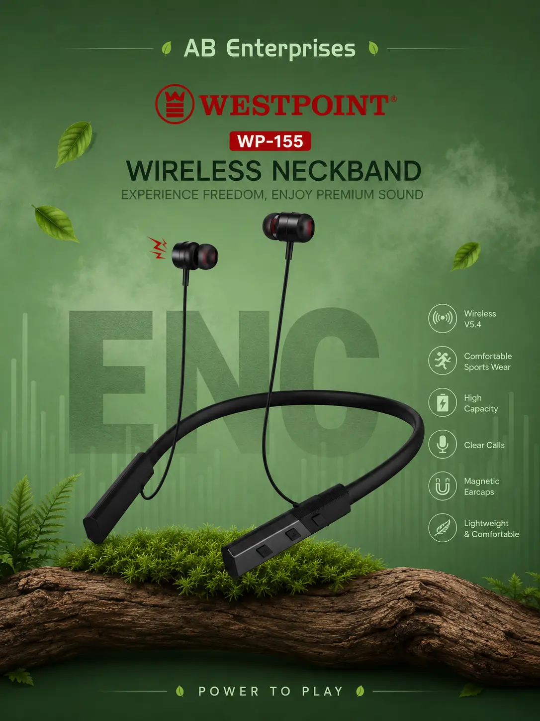Westpoint WP-155 Wireless Headset – ENC Neckband