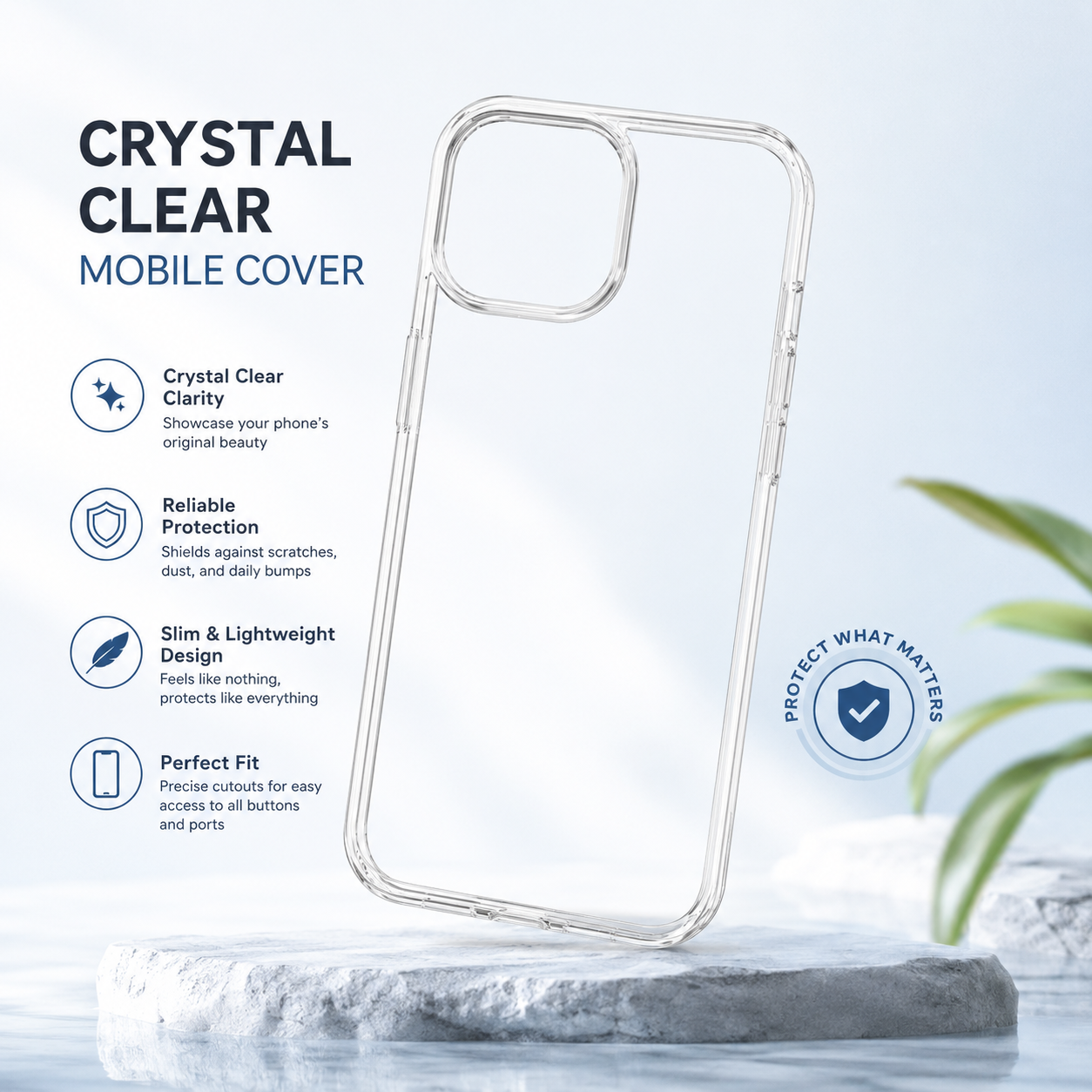 Transparent Clear Mobile Cover