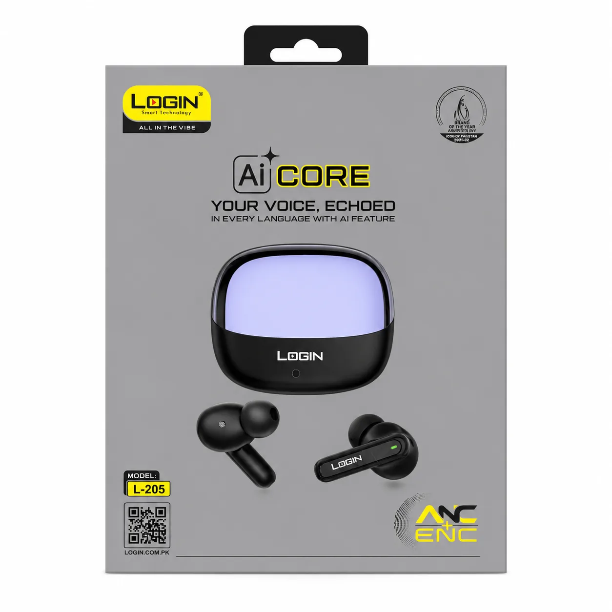 Login AI Core L-205 Wireless Earbuds – ANC + ENC