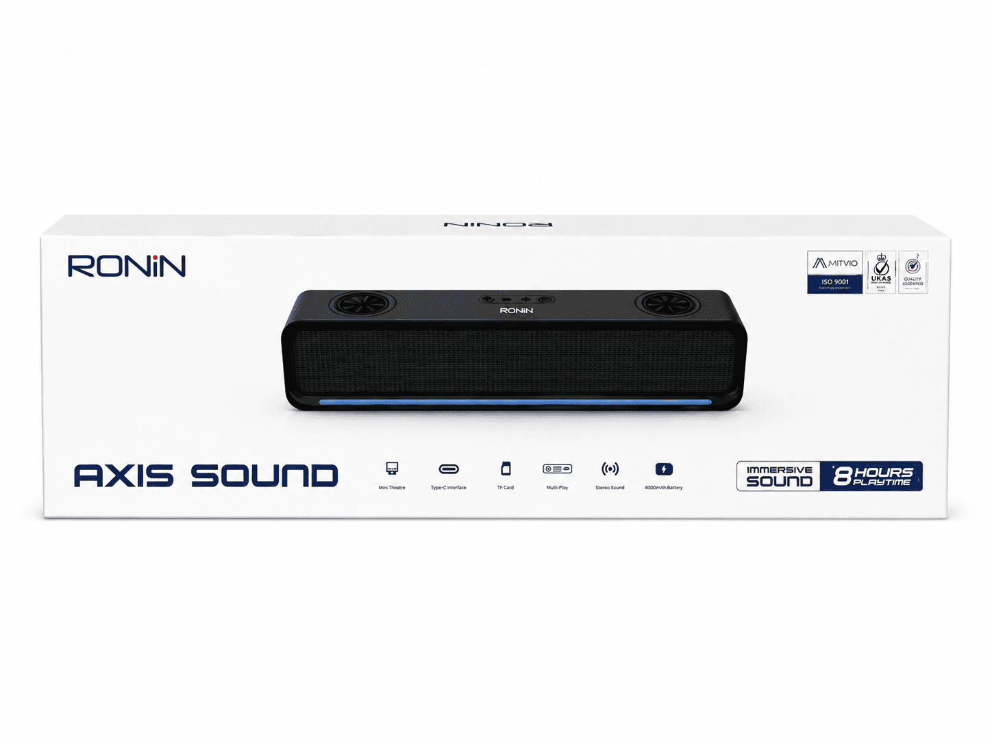 RONIN Axis Sound R-3010 Wireless Soundbar – Deep Bass | 8 Hours Playtime | Portable Speaker