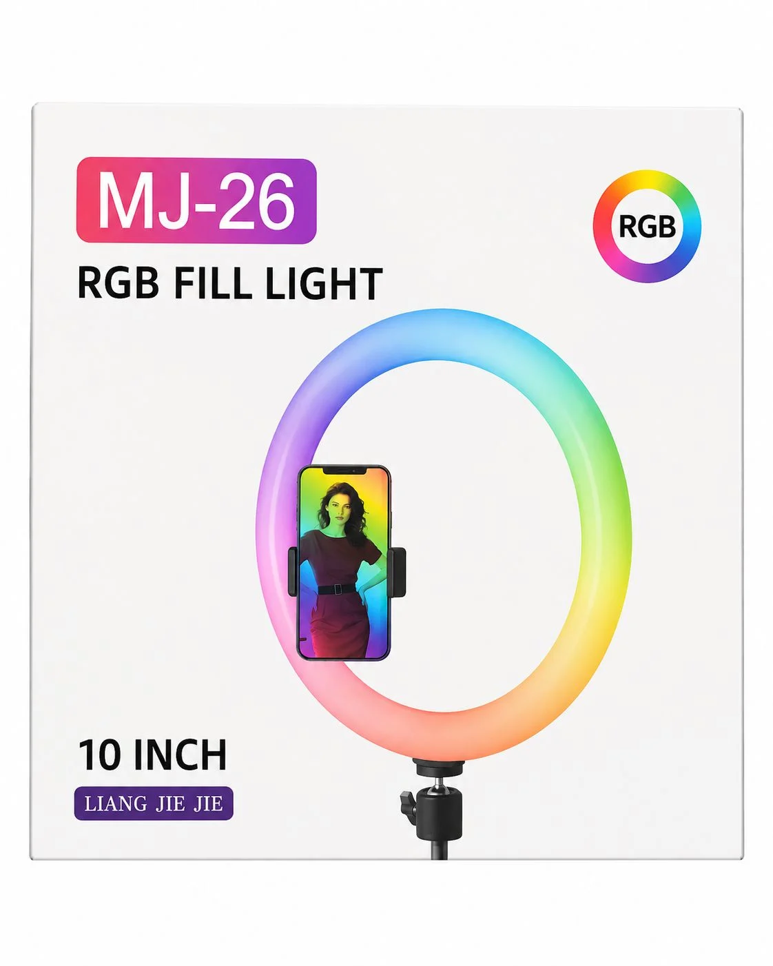 MJ-26 RGB Fill Light Ring Light – 10 Inch