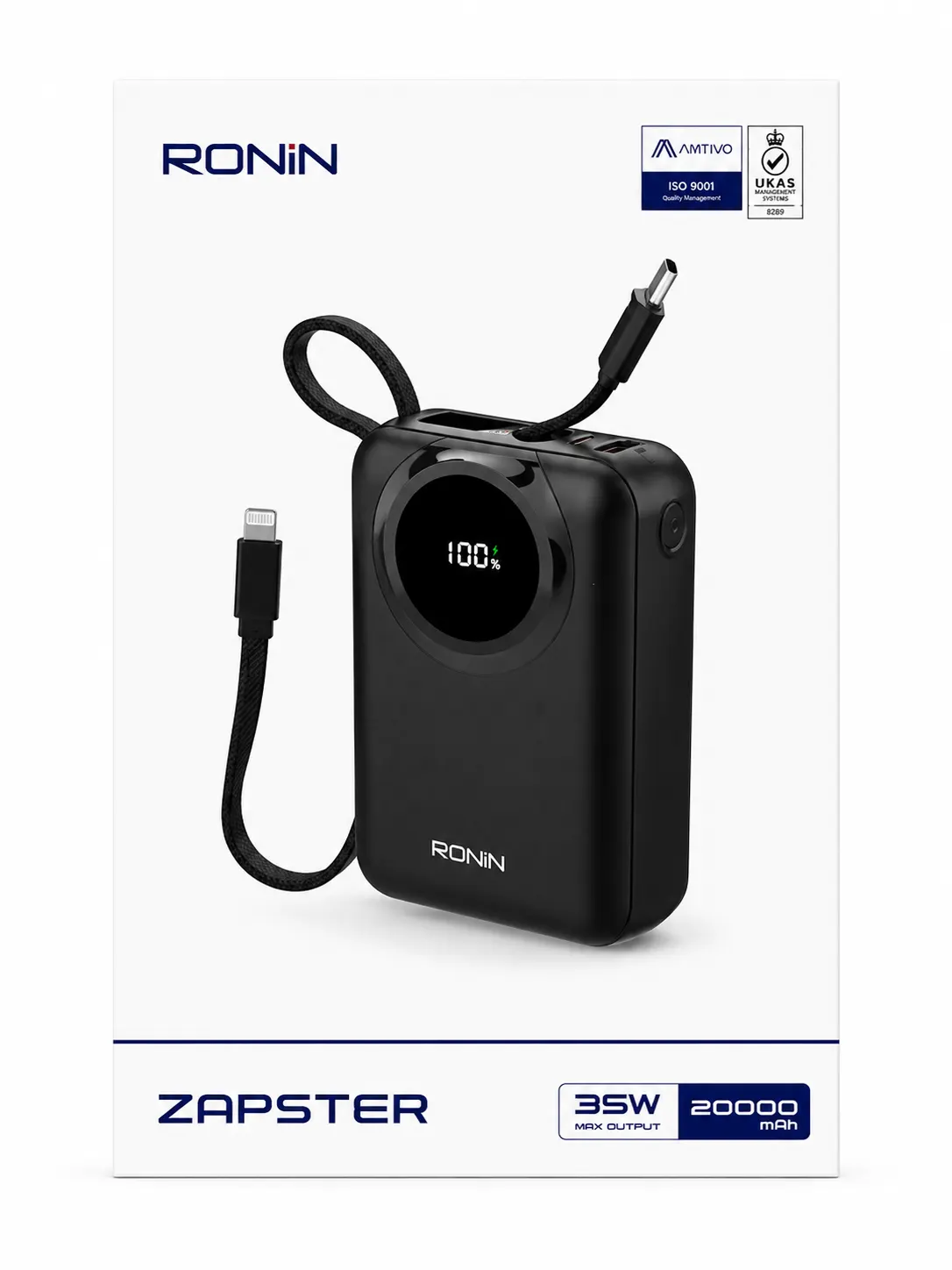 Ronin Zapster 20000mAh Power Bank – 35W Max Output