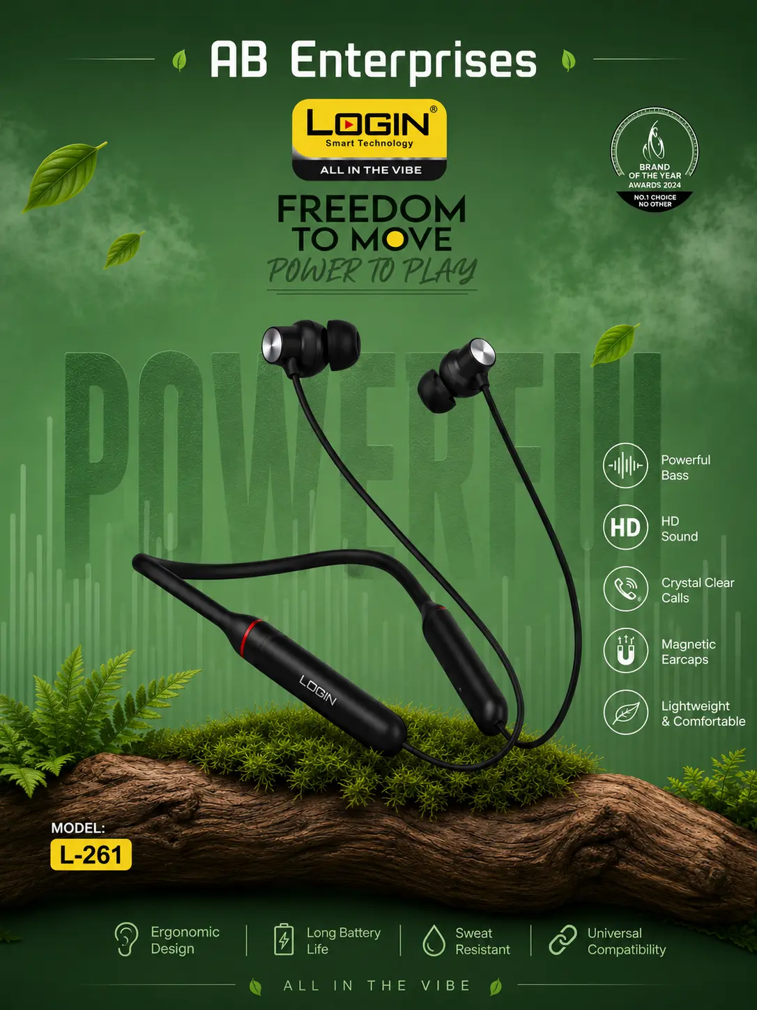 Login L-261 Wireless Neckband – ENC