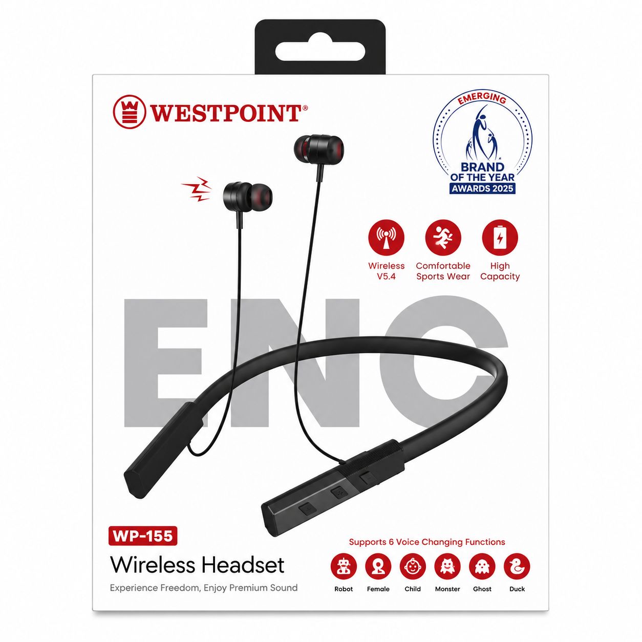 Westpoint WP-155 Wireless Headset – ENC Neckband