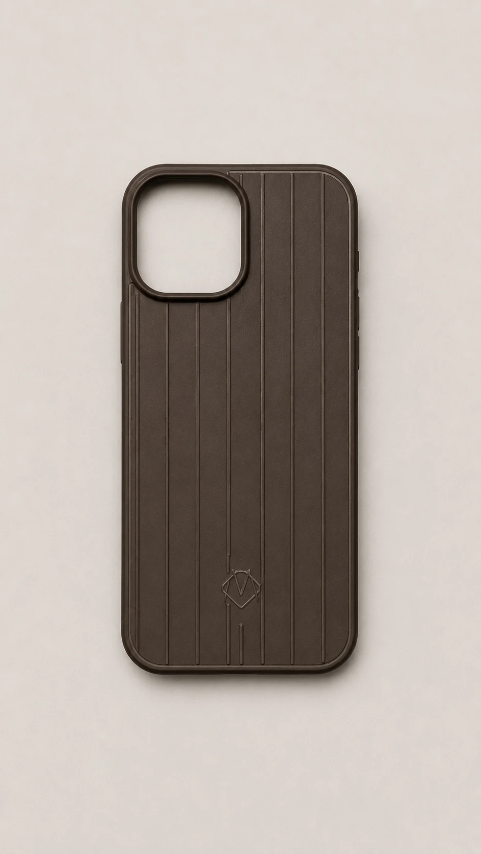 Brown Ribbed Shockproof Mobile Cover
