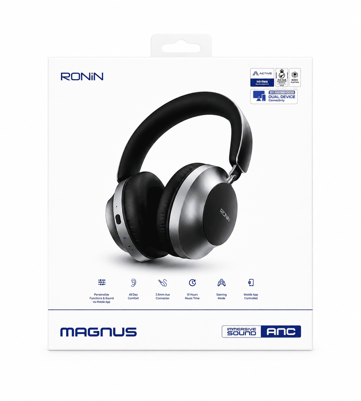 Ronin Magnus R-1520 ANC Wireless Headphones – Immersive Sound & All-Day Comfort