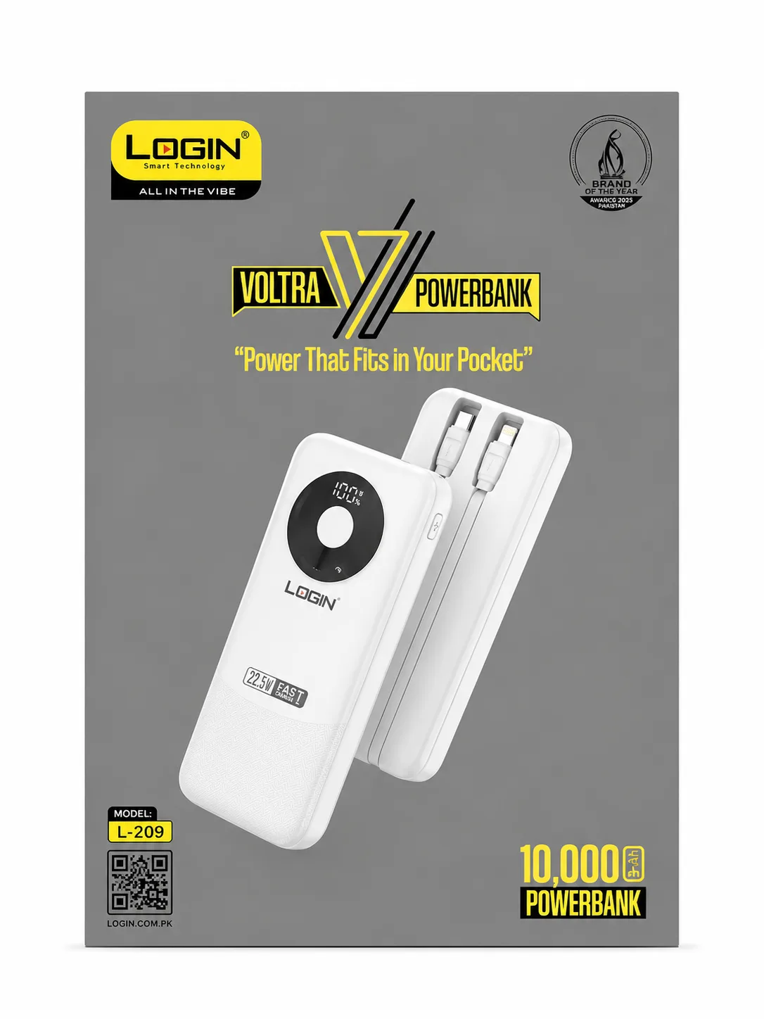 Login Voltra L-209 Power Bank – 10000mAh