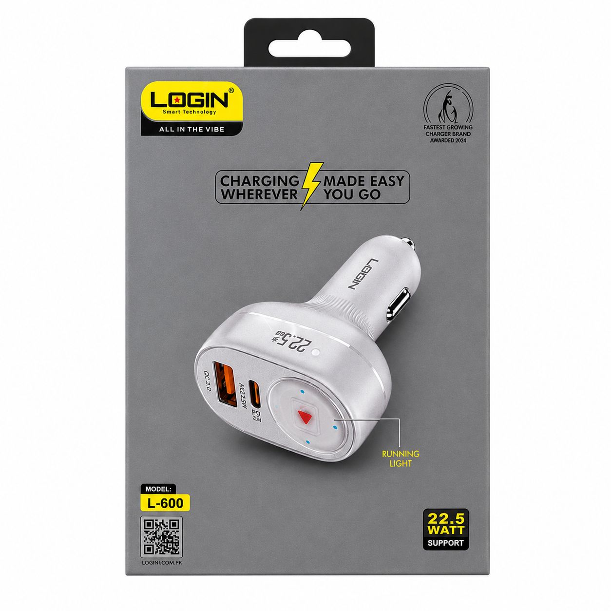 LOGIN L-600 PD+QC Fast Car Charger