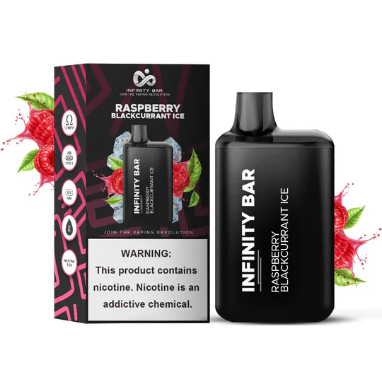 INFINITY DISPOSABLE VAPE RASPBERRY BLACKCURRANT ICE 5000 PUFF 3.5%