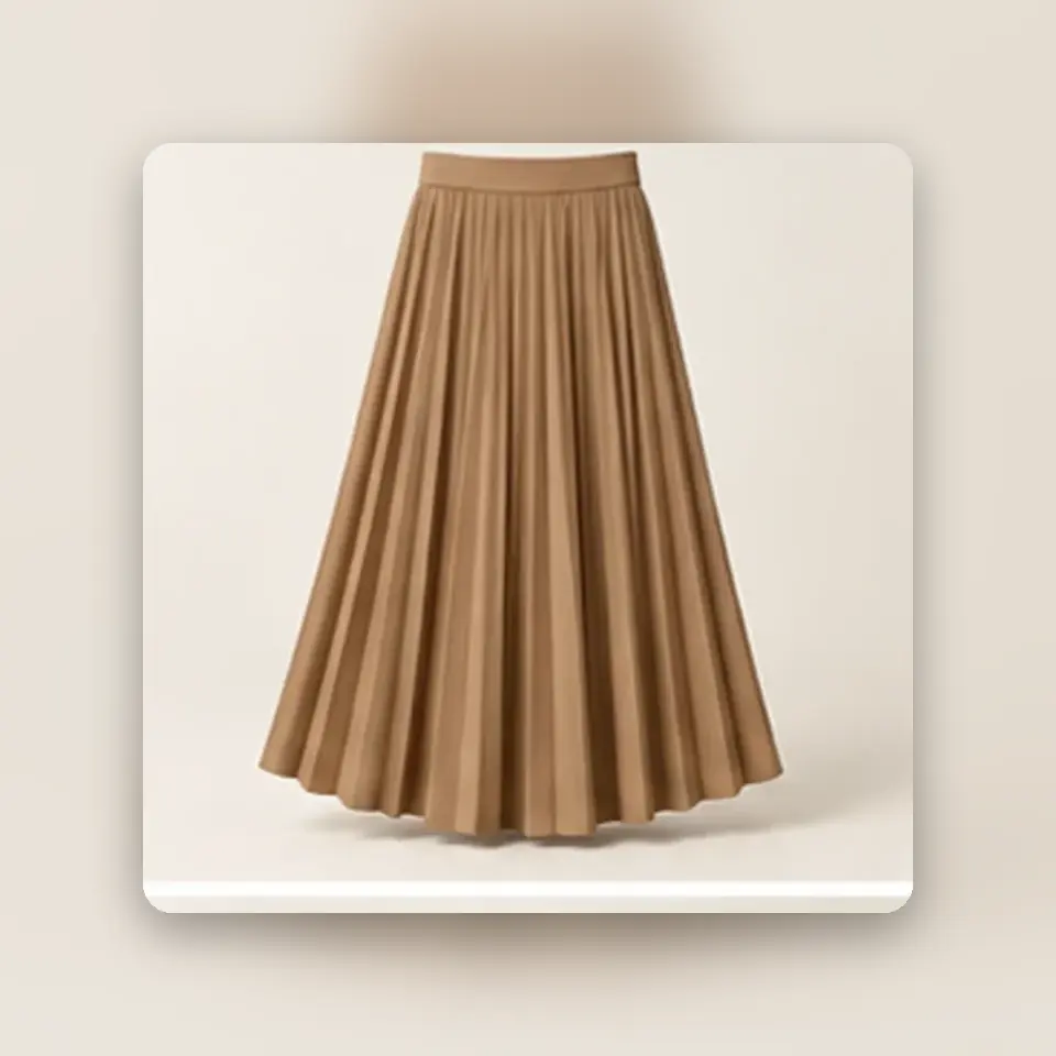 Pleated Midi Skirt — styled product view