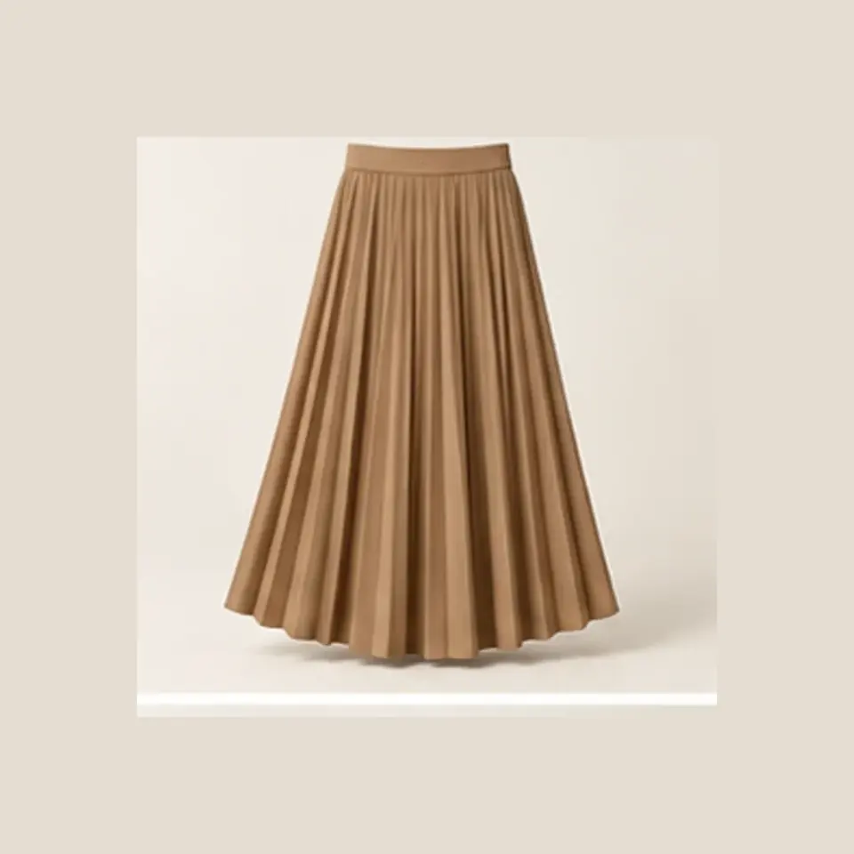 Pleated Midi Skirt — full product view
