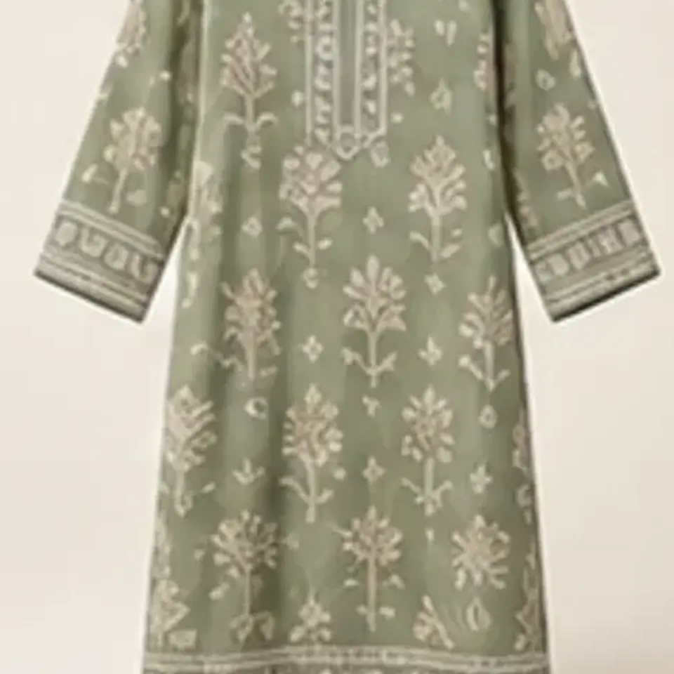 Printed Lawn Kurta — close-up detail