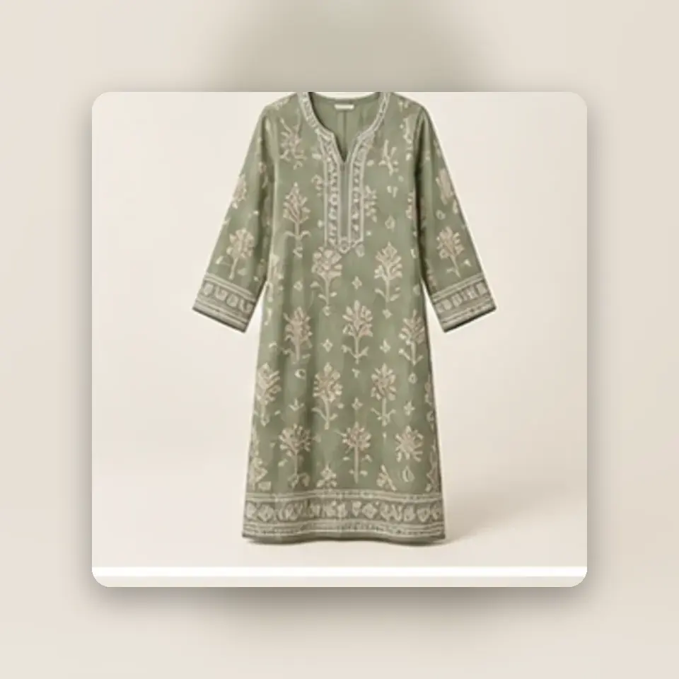 Printed Lawn Kurta — styled product view