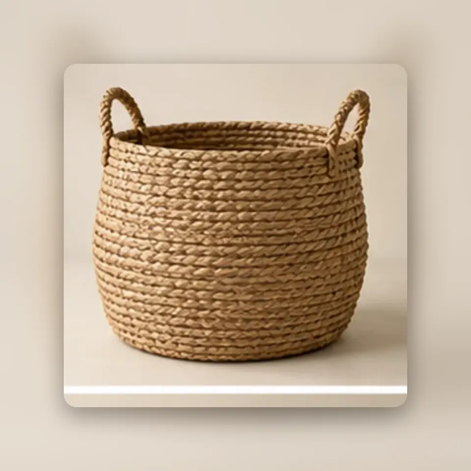 Natural Storage Basket — styled product view