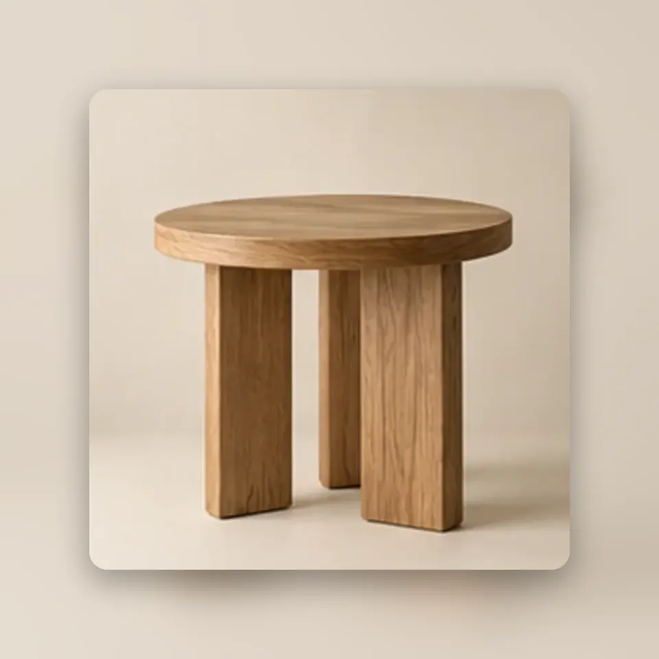 Oak Side Table — styled product view