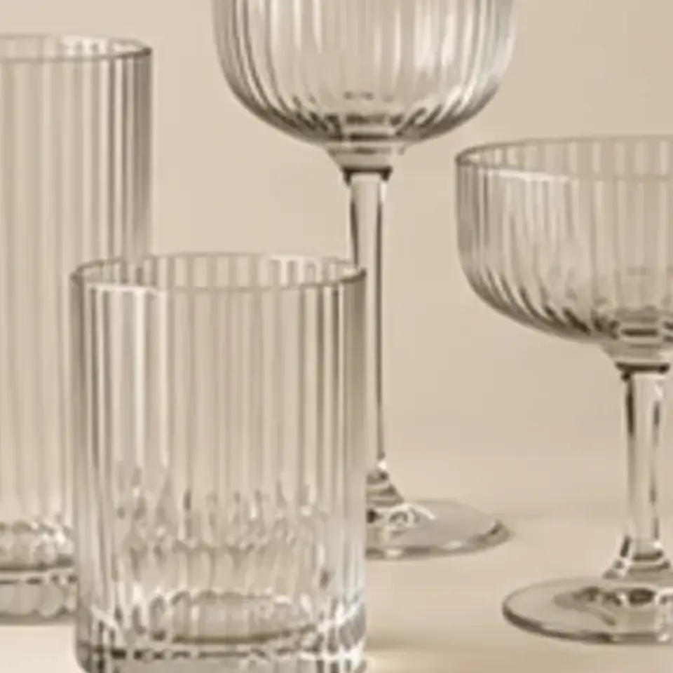Ribbed Glassware Set — close-up detail