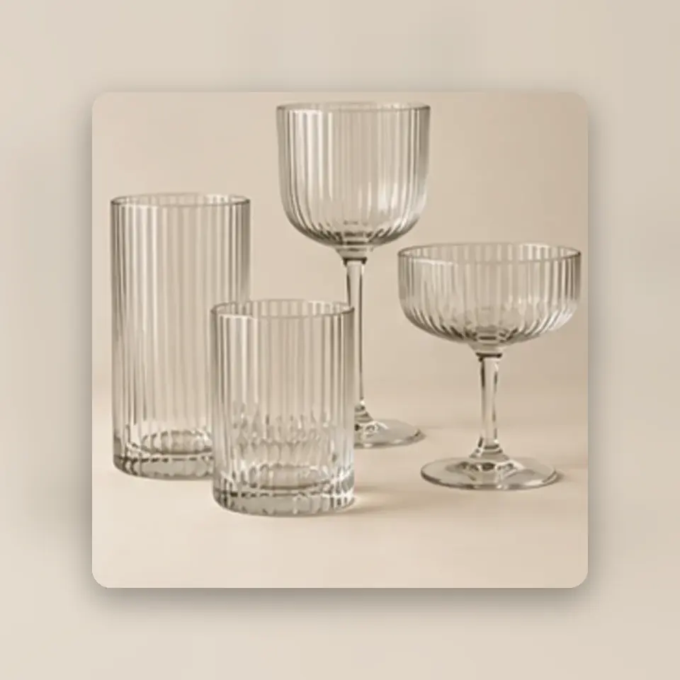 Ribbed Glassware Set — styled product view