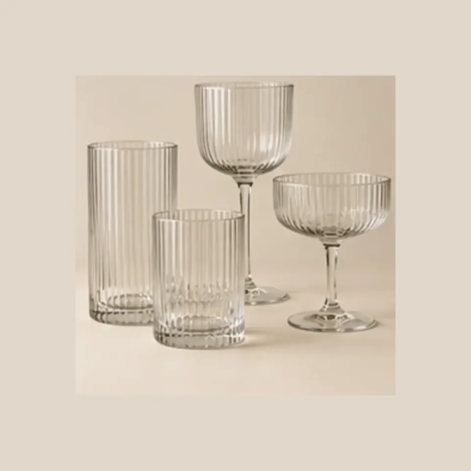Ribbed Glassware Set — full product view