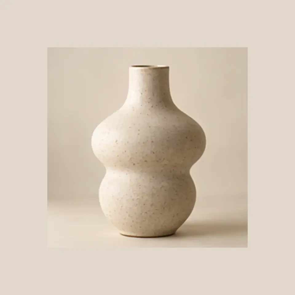 Sculpted Ceramic Vase — full product view