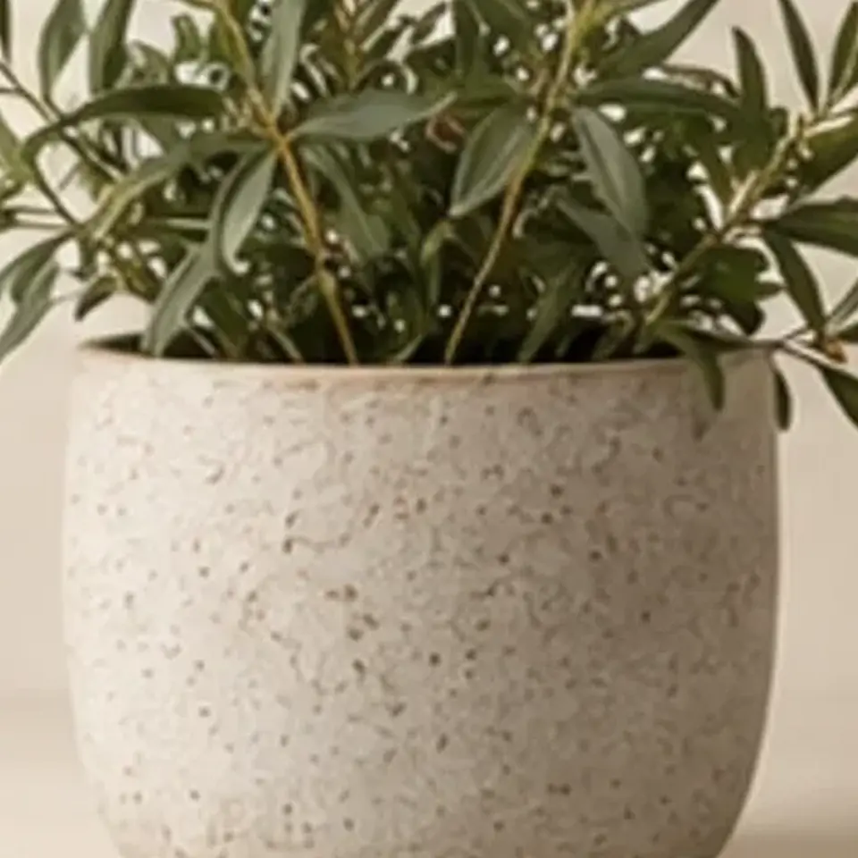 Stoneware Planter — close-up detail