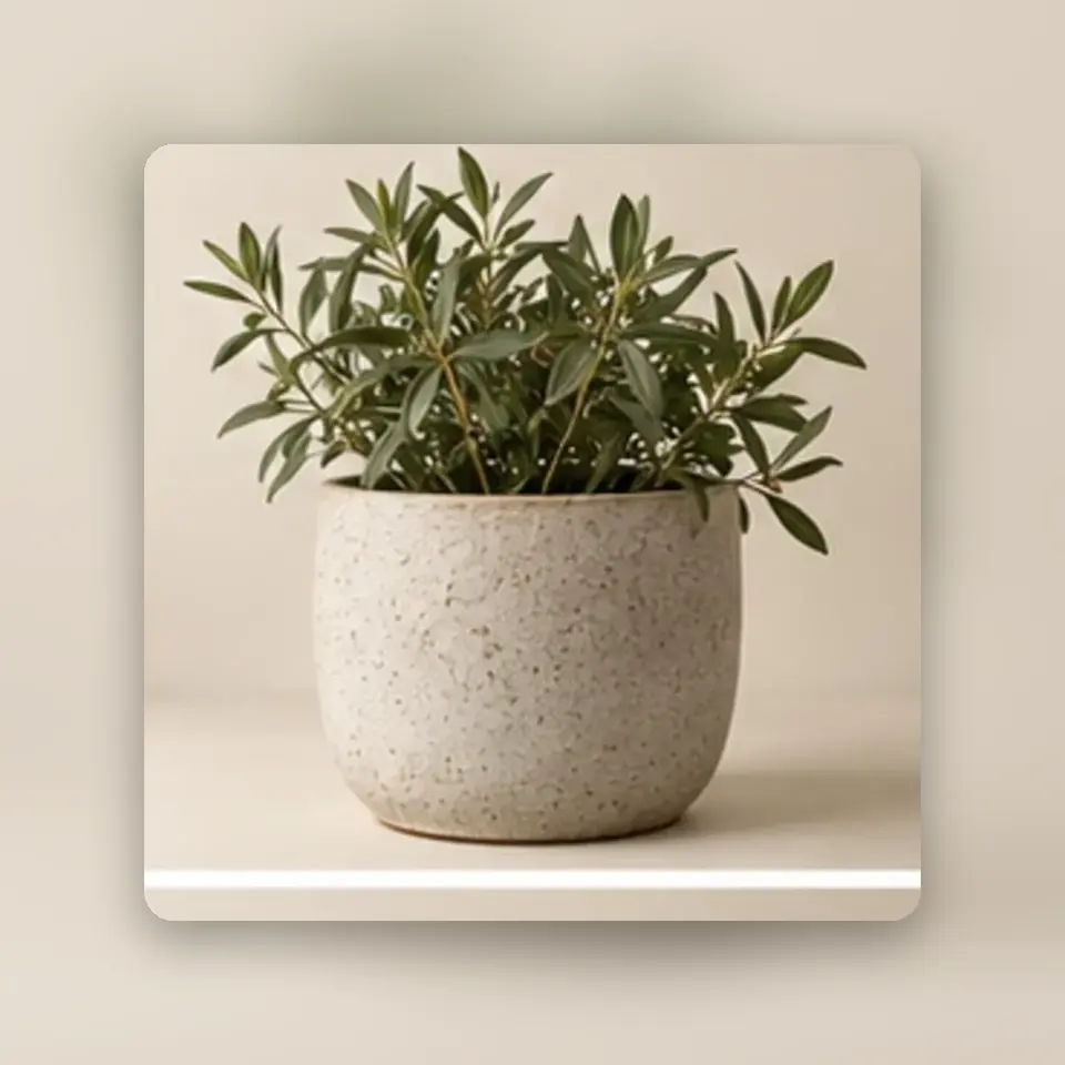 Stoneware Planter — styled product view