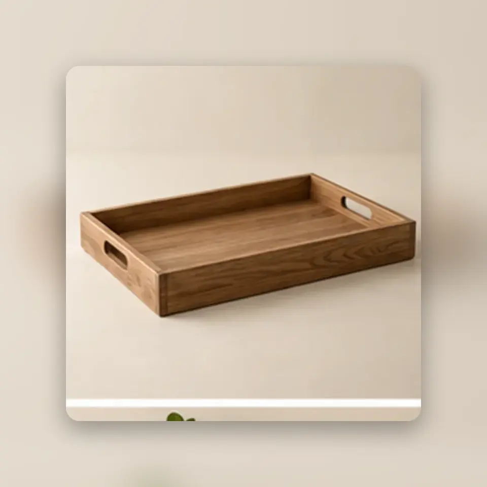 Wooden Serving Tray — styled product view