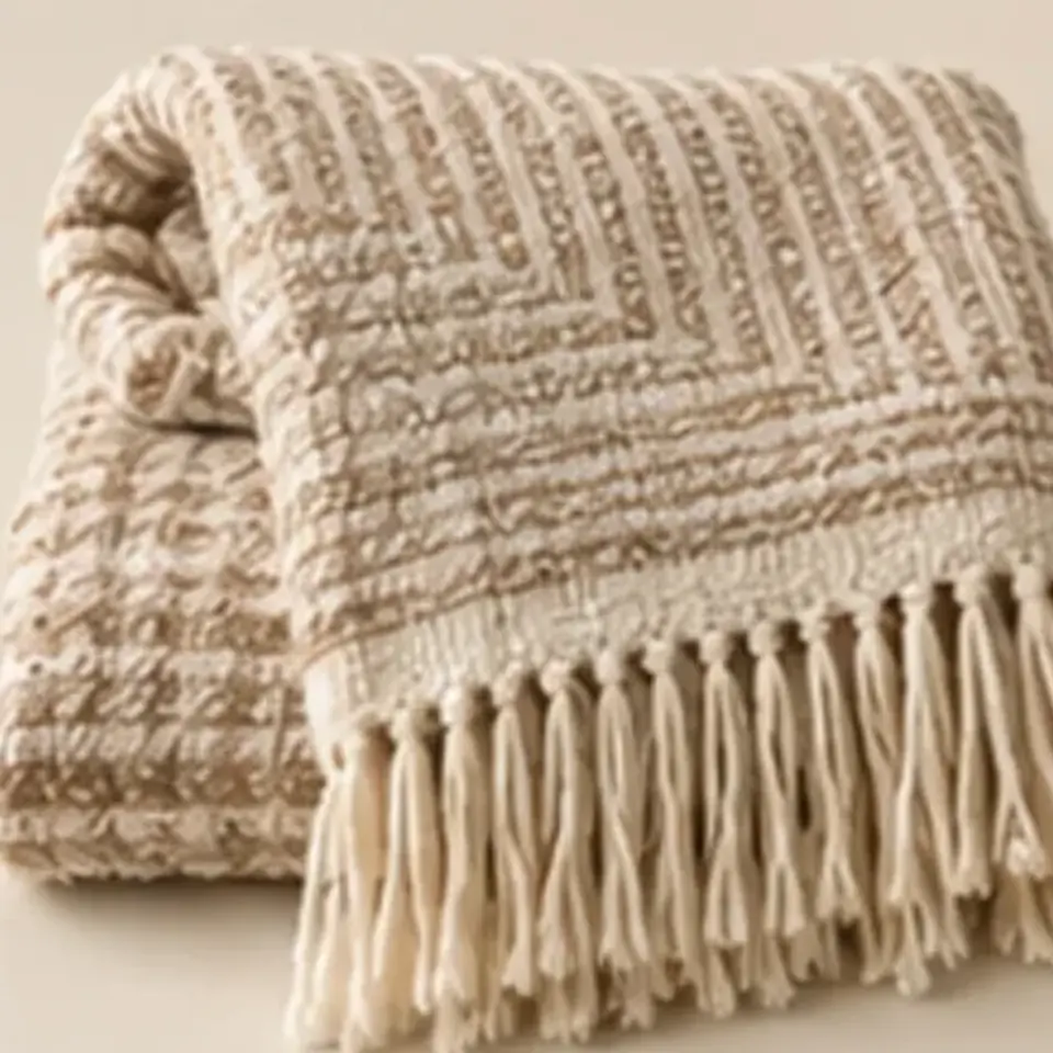 Woven Cotton Throw — alternate product view