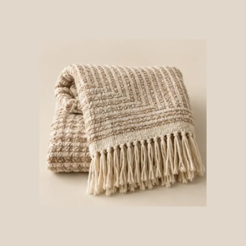 Woven Cotton Throw — full product view
